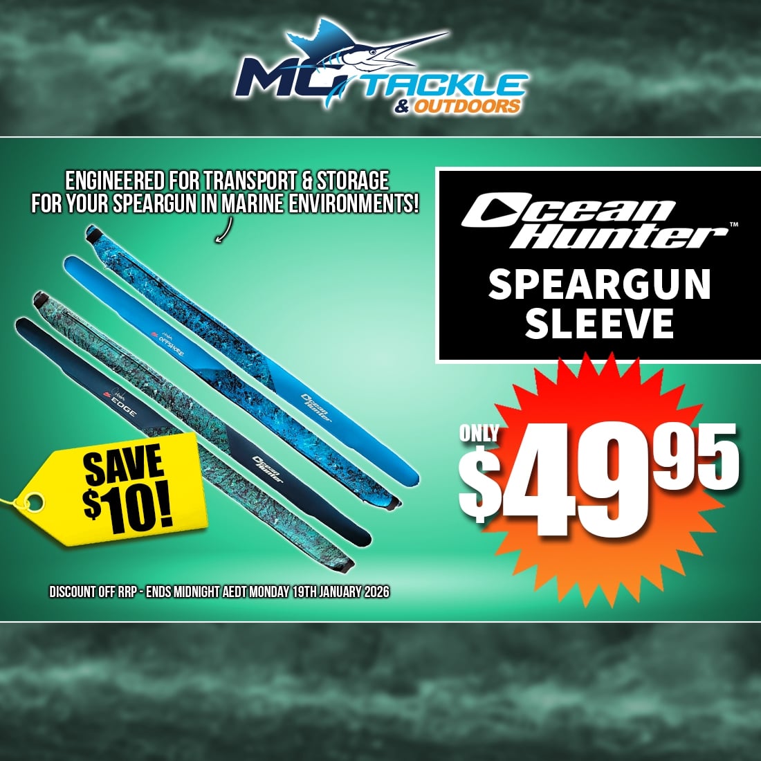 OCEAN HUNTER CHAMELEON SPEARGUN SLEEVE only $49.95