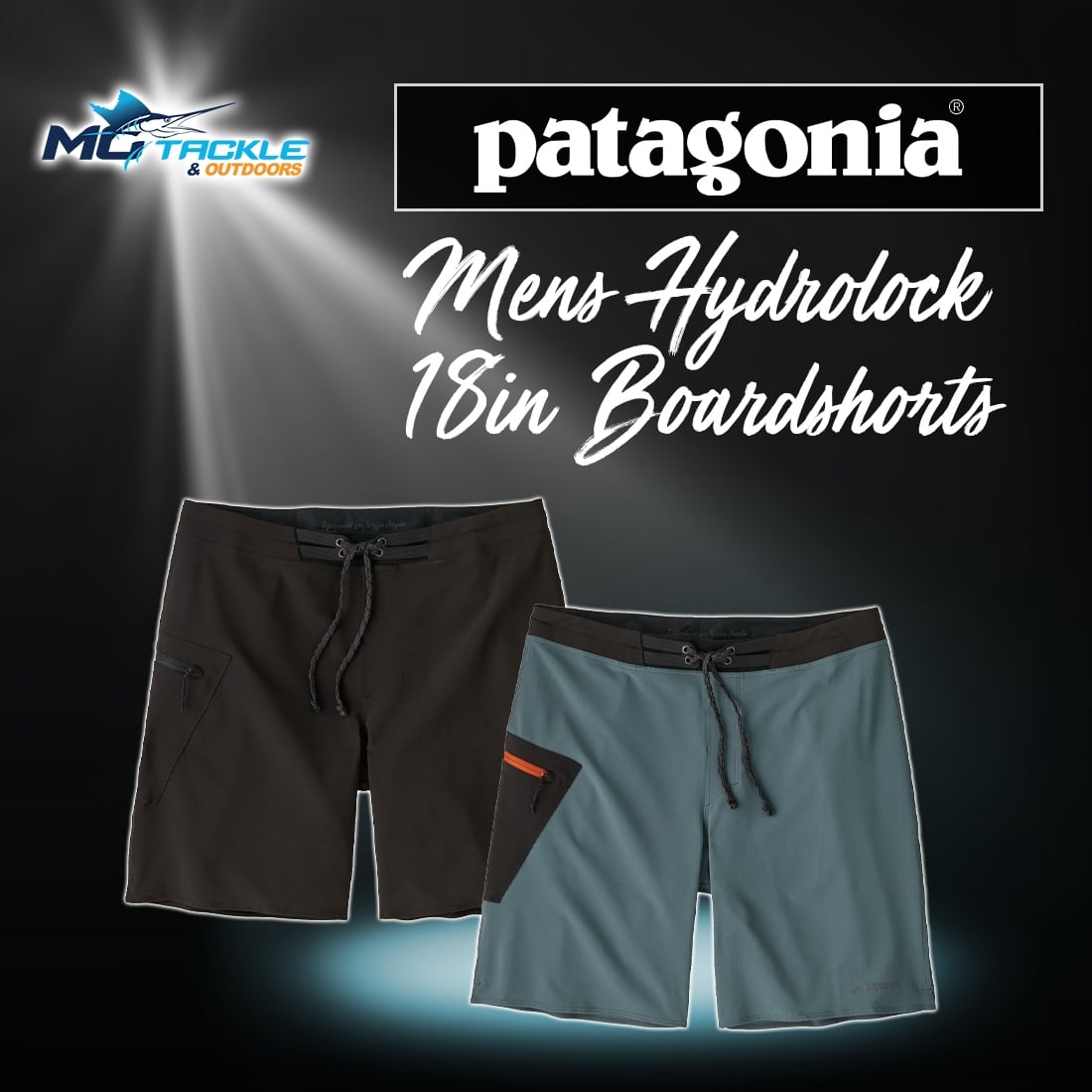 New - PATAGONIA MENS HYDROLOCK 18IN STITCHED BOARDSHORTS