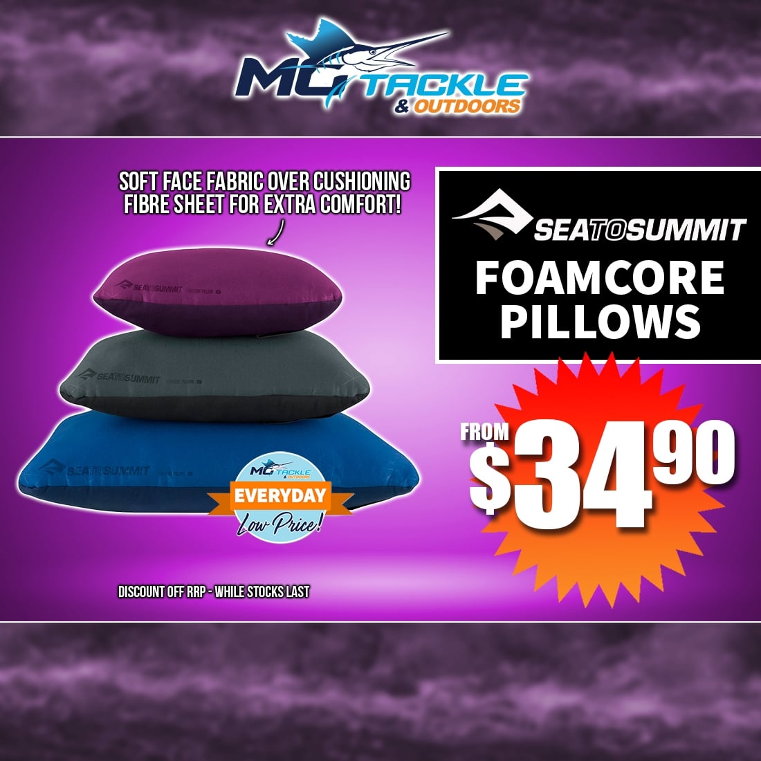 SEA TO SUMMIT FOAMCORE PILLOW only $34.90