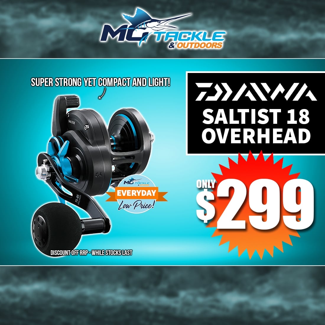 DAIWA SALTIST 18 OVERHEAD REEL only $299