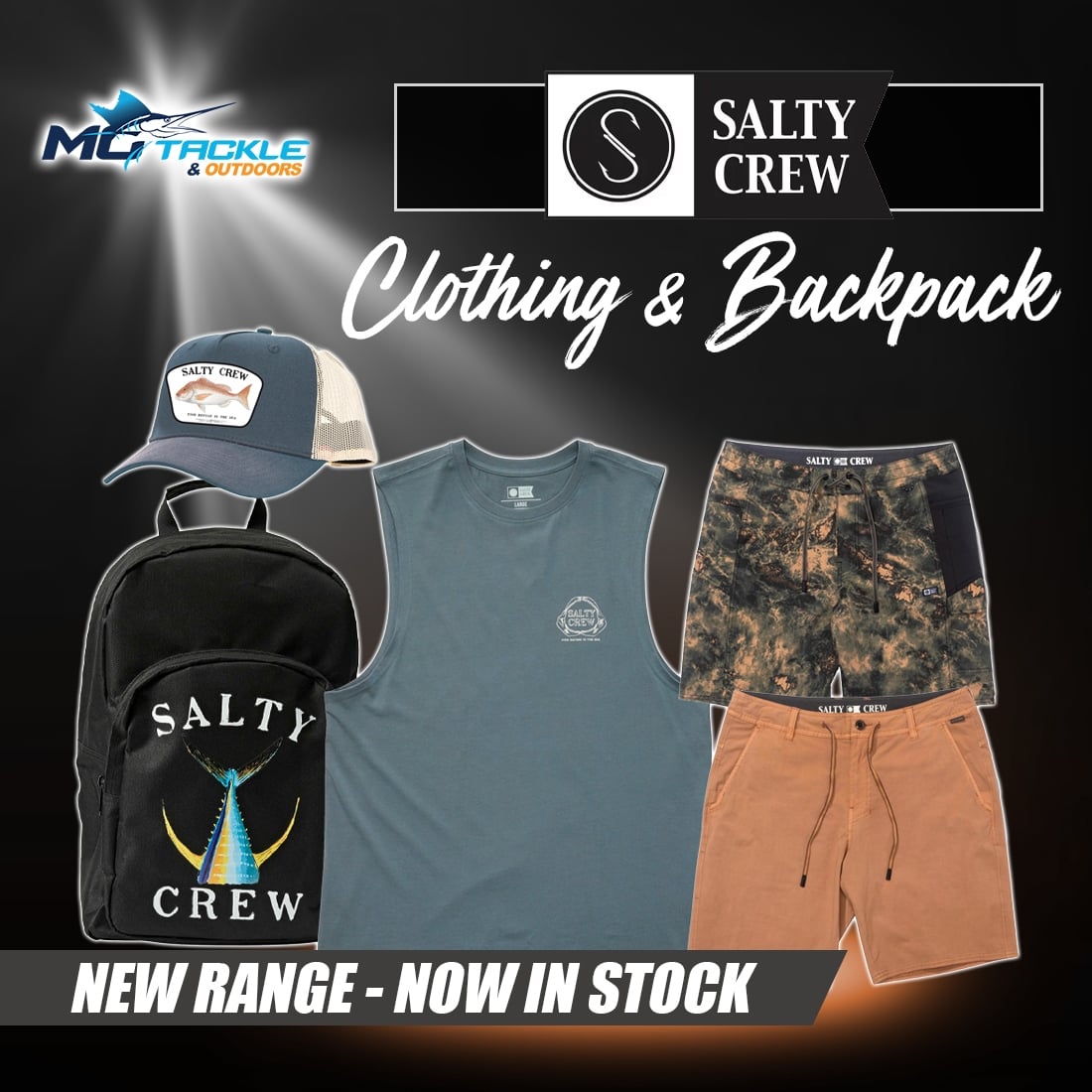New - Salty Crew Clothing & Backpack