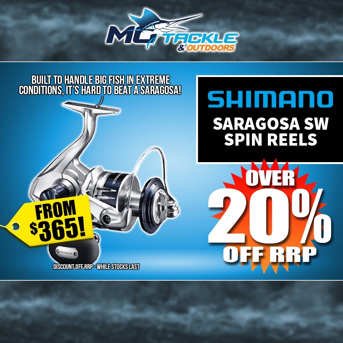 SHIMANO SARAGOSA SW A SPIN REEL from $365