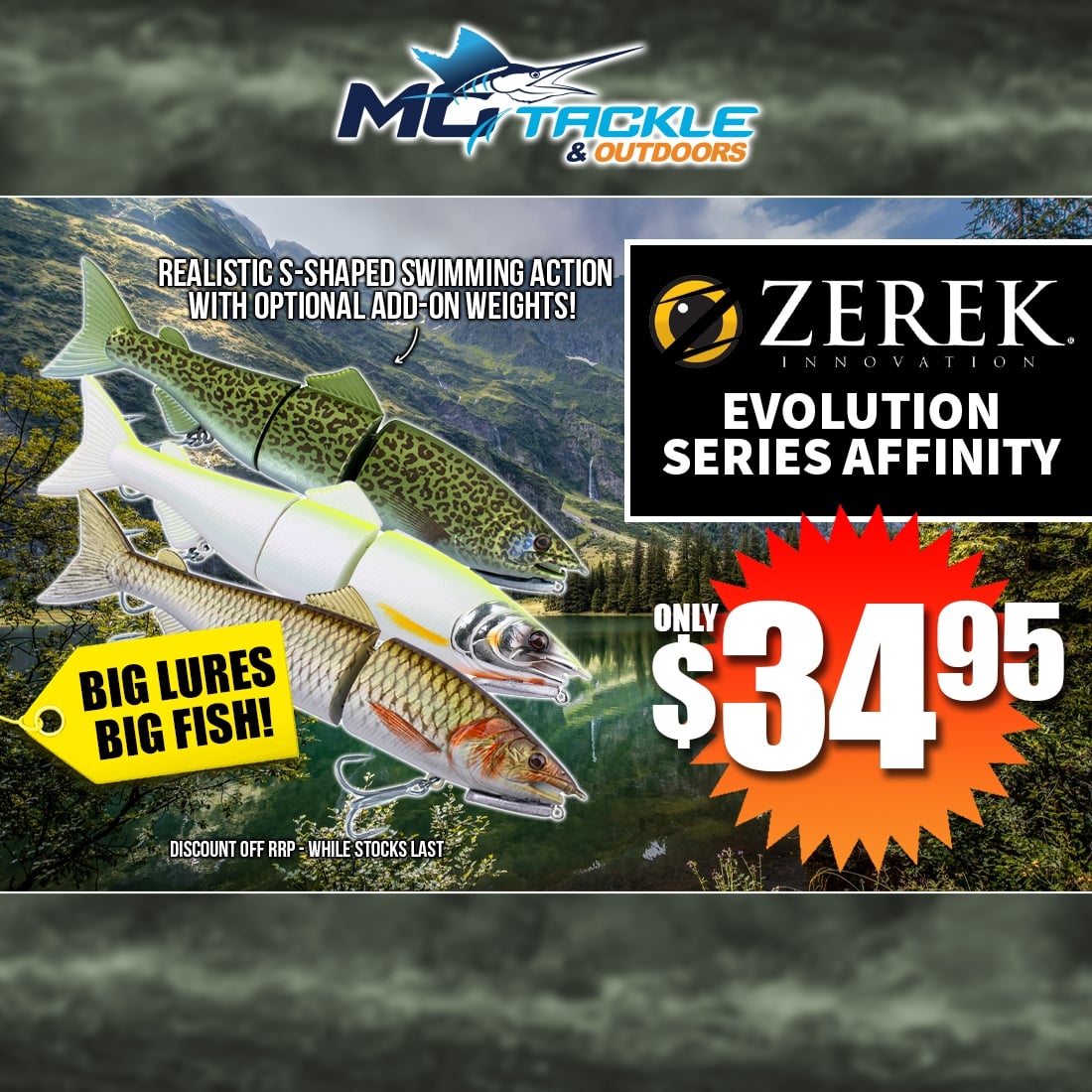 ZEREK EVOLUTION SERIES AFFINITY LURE only $34.95