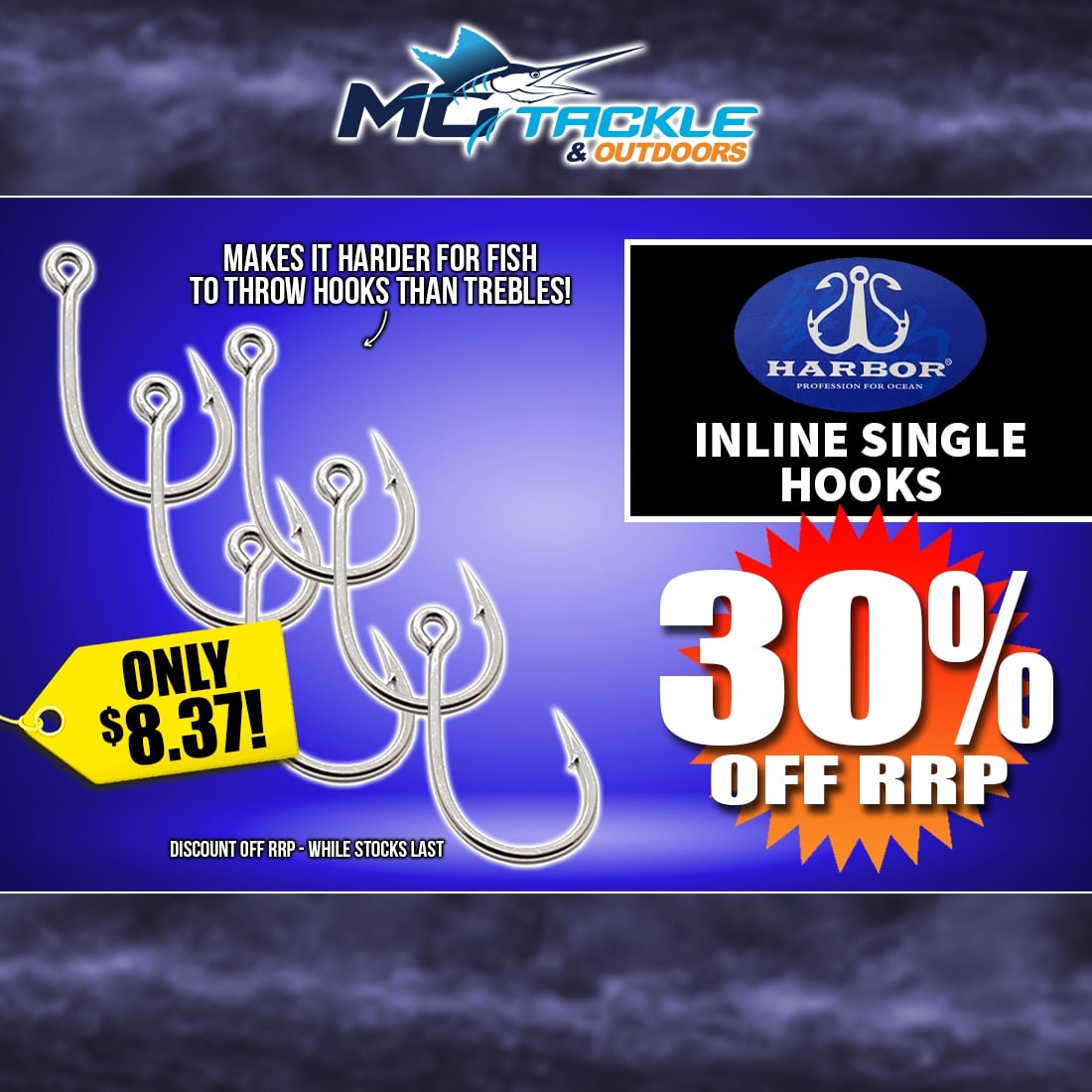 30% off HARBOR INLINE SINGLE HOOK