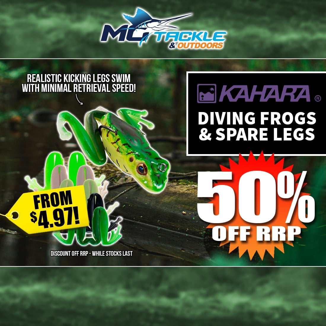 50% off Kahara Lures