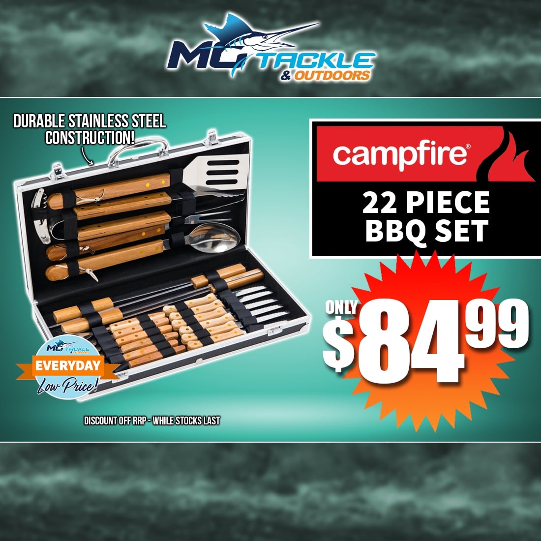 Campfire 22pc BBQ Set only $84.99