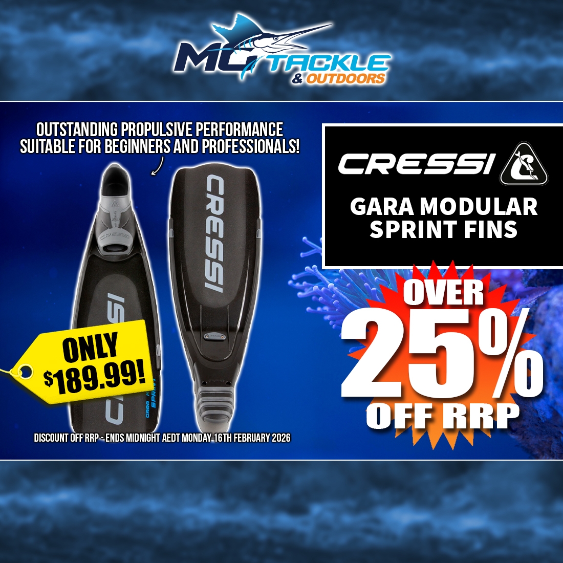 CRESSI GARA MODULAR SPRINT FINS only $189.99