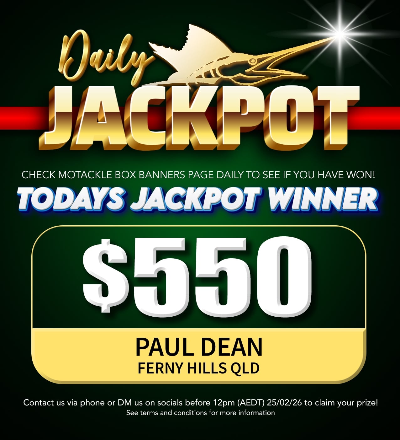 Daily Jackpot Winner