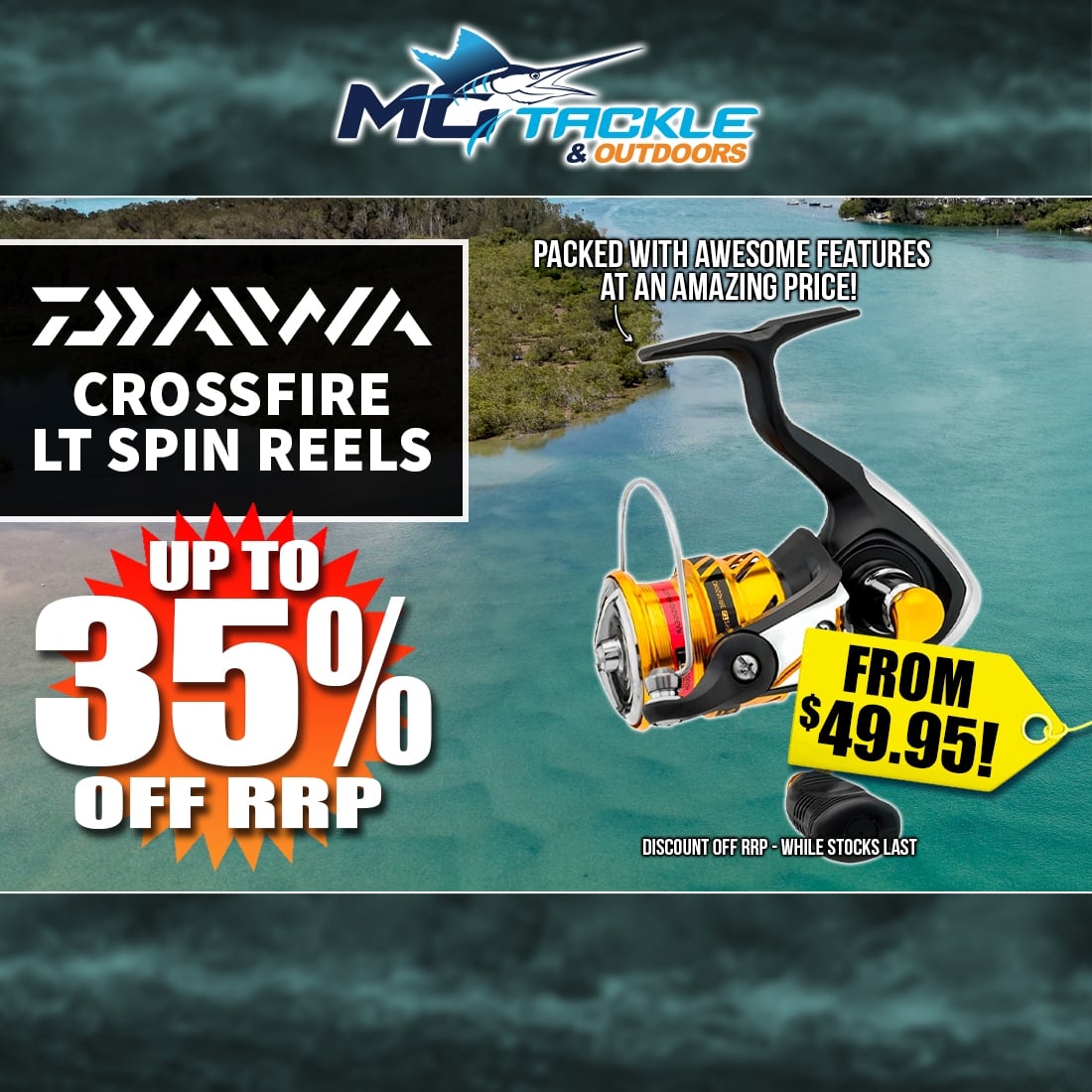 DAIWA CROSSFIRE LT SPIN REEL from $49.95