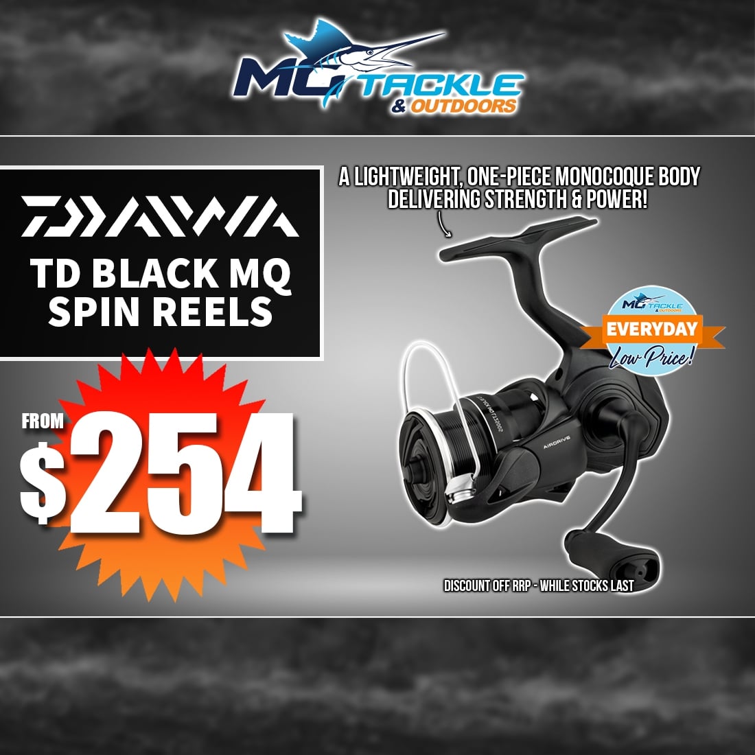 DAIWA 24 TD BLACK MQ SPIN REEL from $254