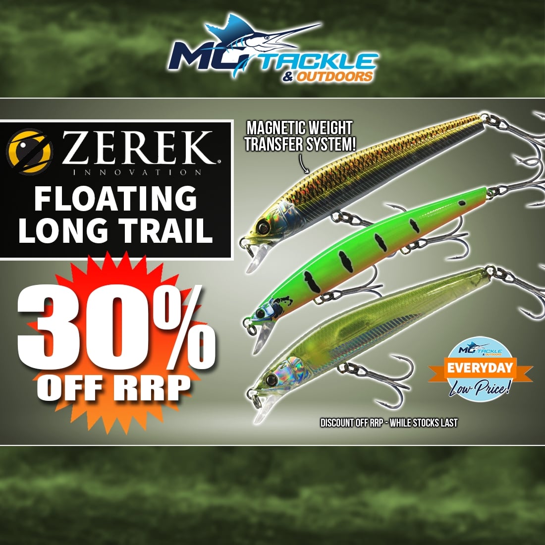 30% Off Zerek Floating Long Trail Lure