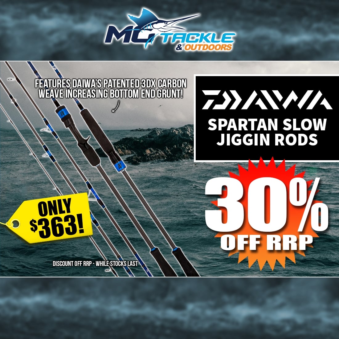 30% off DAIWA SPARTAN SJ ROD