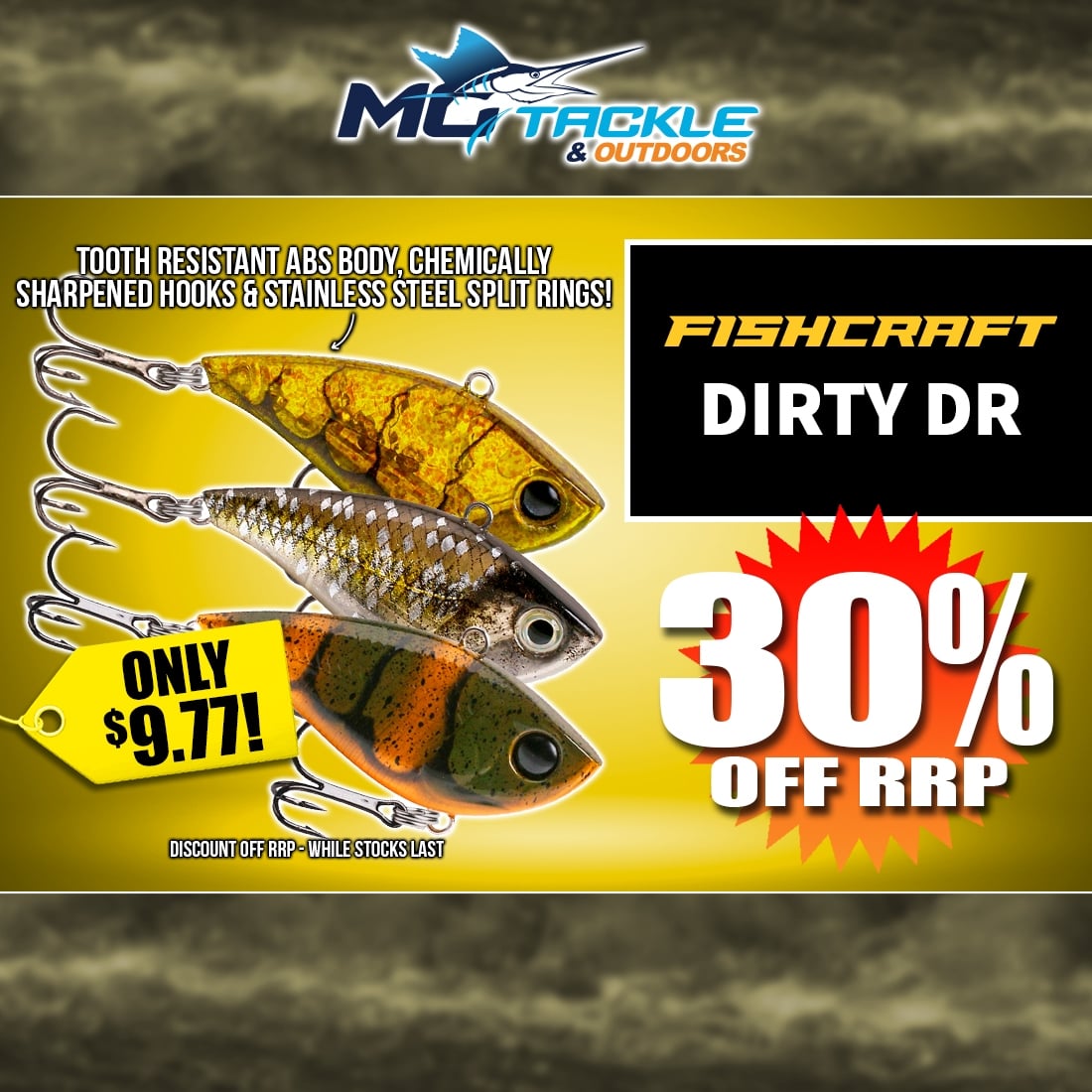 30% off FISH CRAFT DIRTY DR LURE