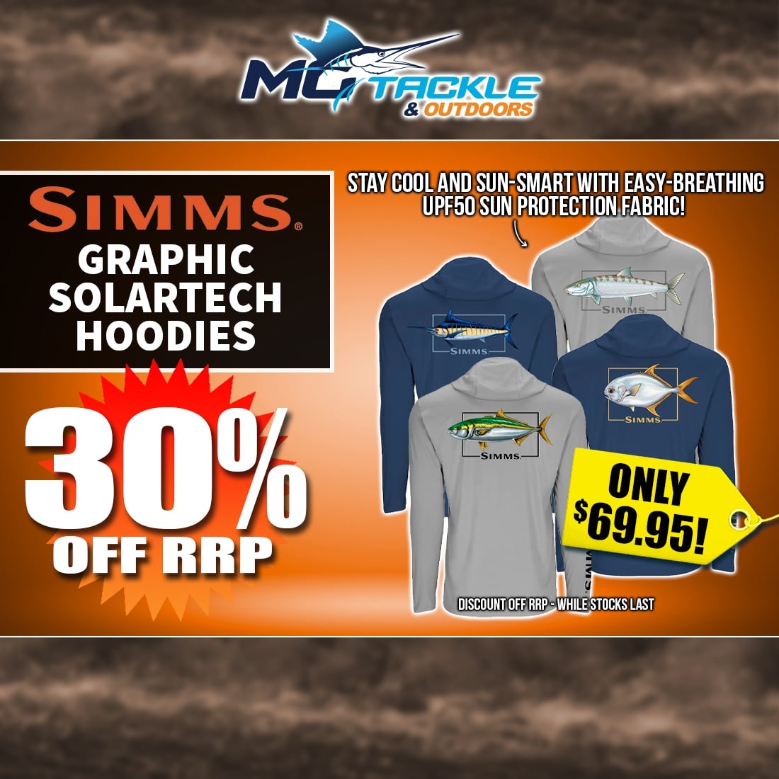 30% off SIMMS GRAPHIC SOLARTECH HOODIE