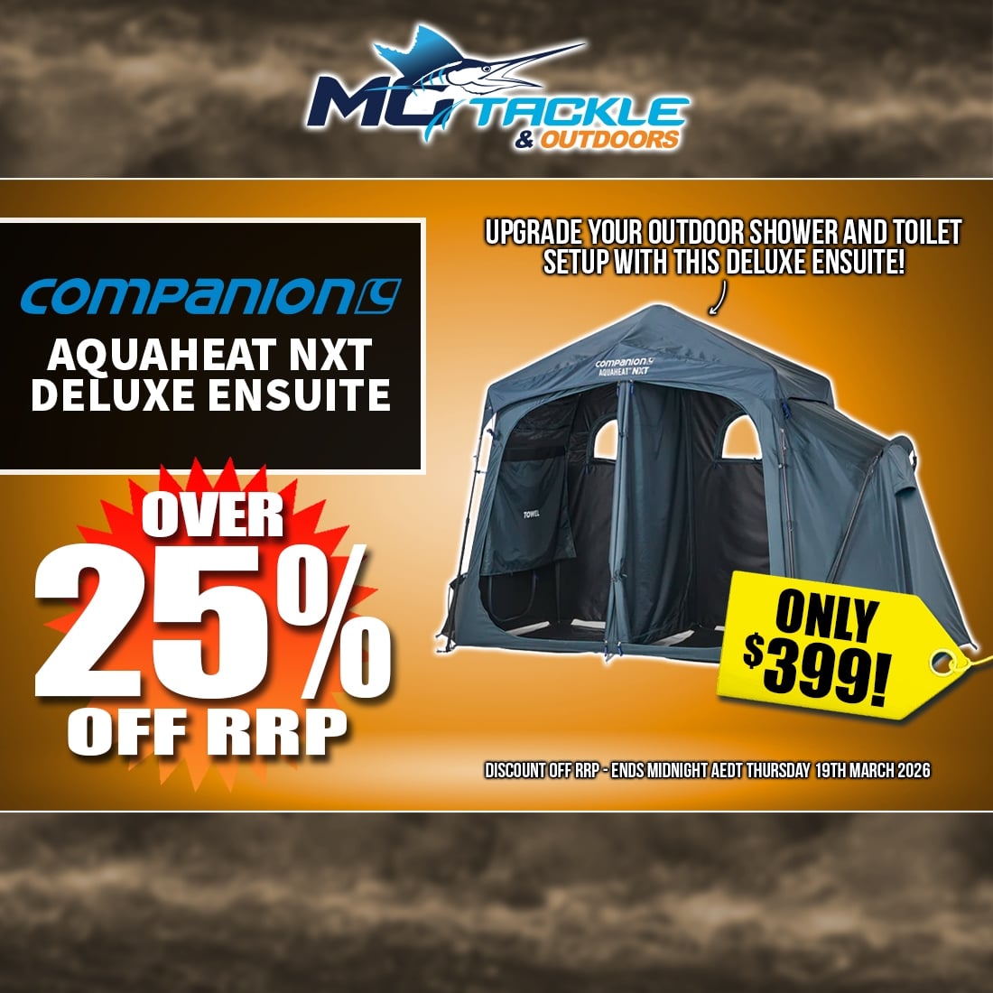 COMPANION AQUAHEAT NXT DELUXE ENSUITE only $399
