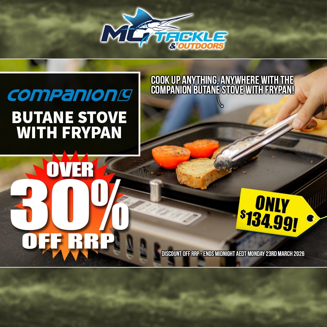 COMPANION BUTANE STOVE WITH FRYPAN only $134.99
