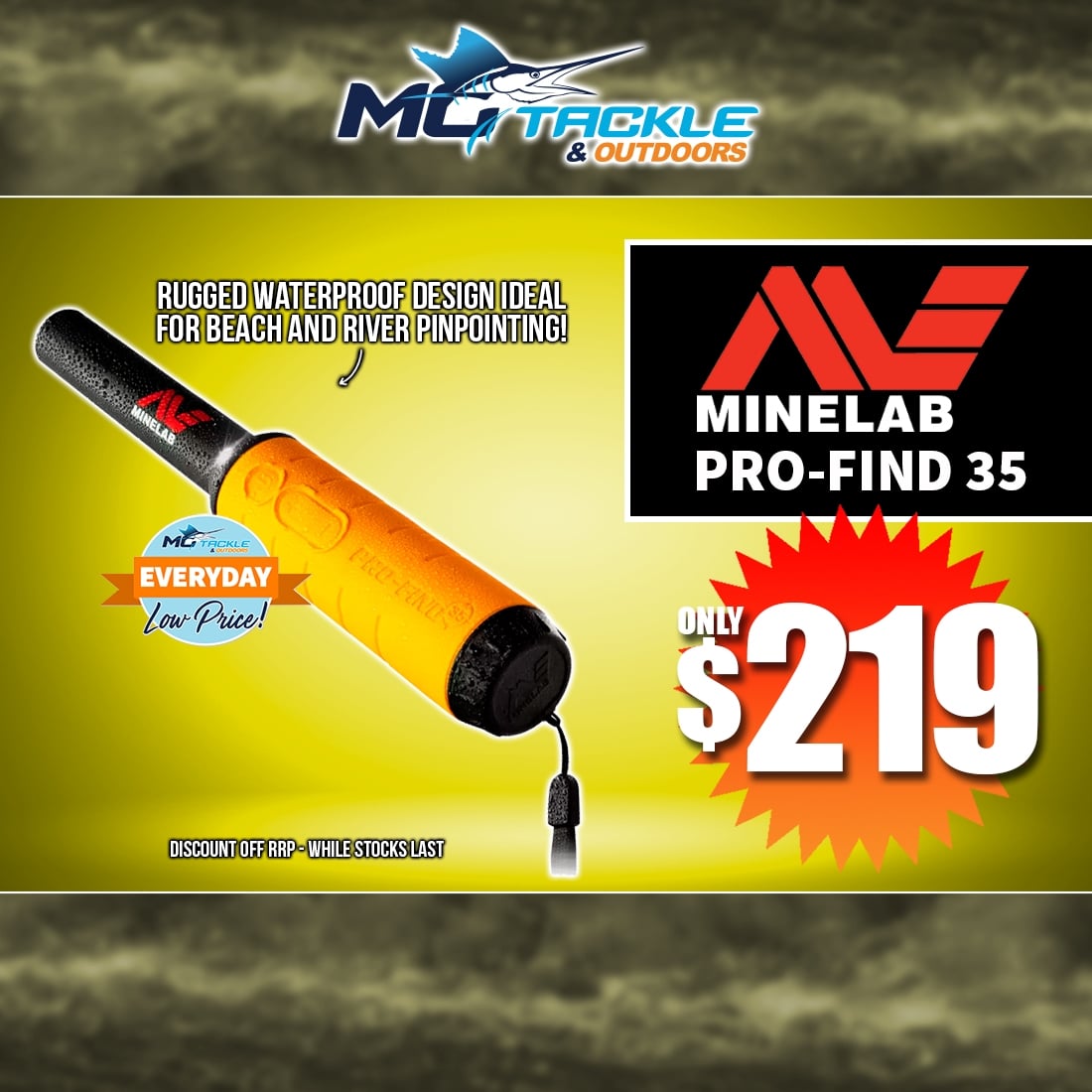 MINELAB PRO-FIND 35 only $219