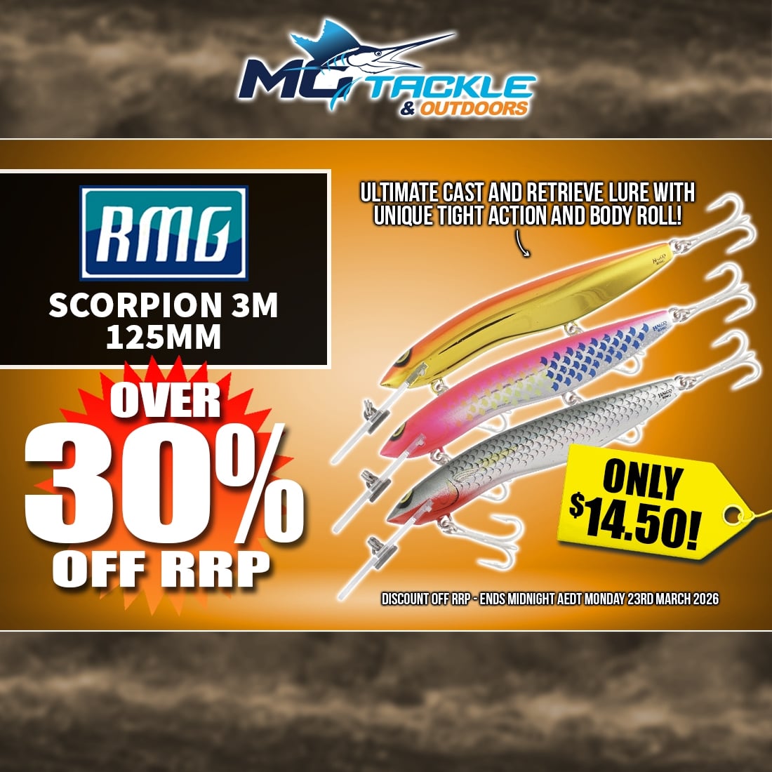 RMG SCORPION 3M - 125MM only $14.50