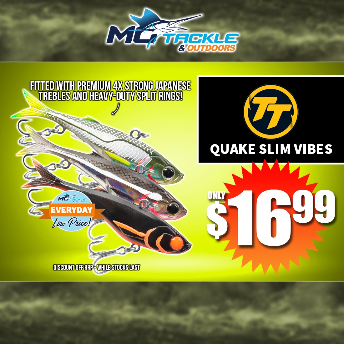 TT QUAKE SLIM VIBE LURE only $16.99