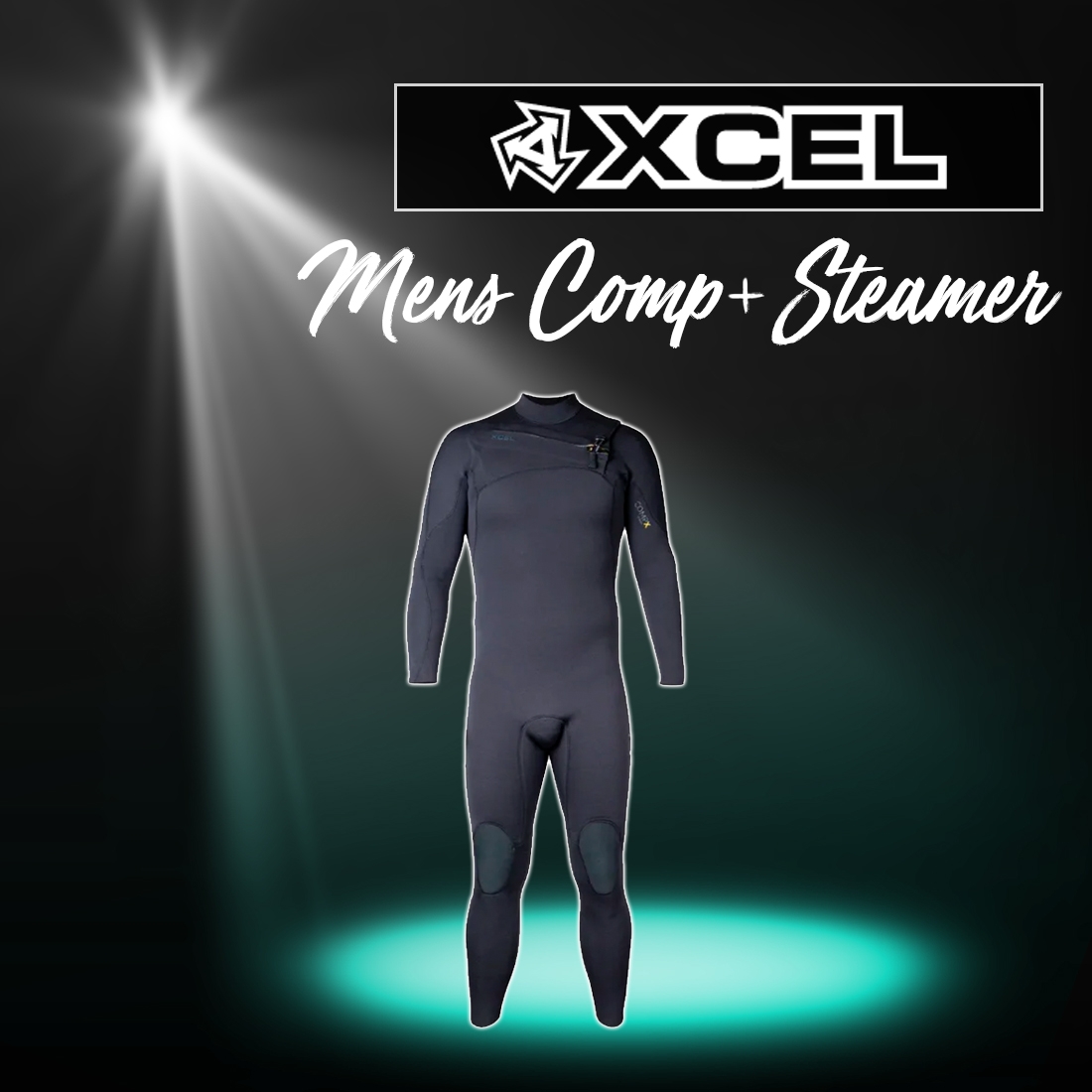 New - XCEL MENS COMP+ 3/2MM STEAMER