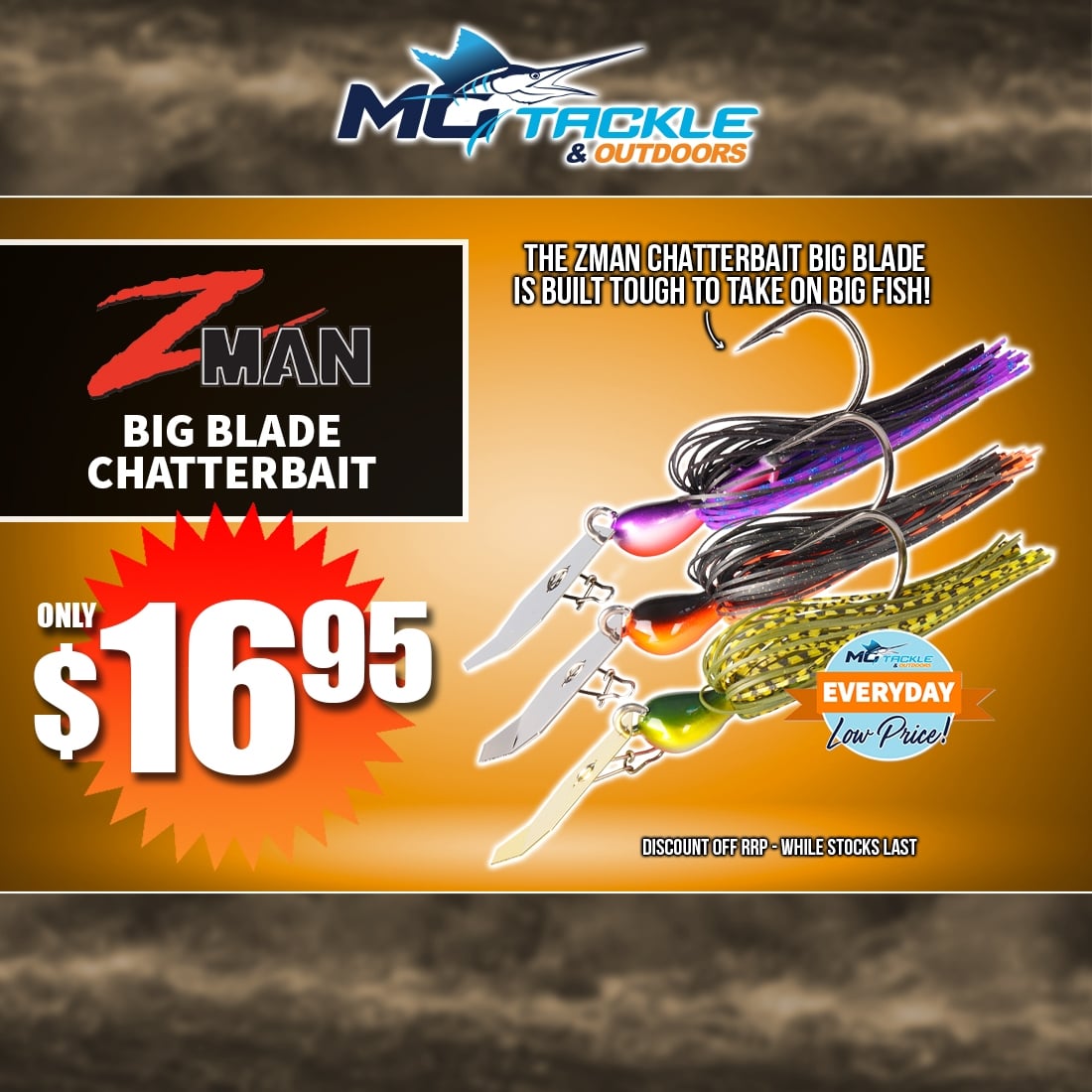 Z-MAN BIG BLADE CHATTERBAIT only $16.95