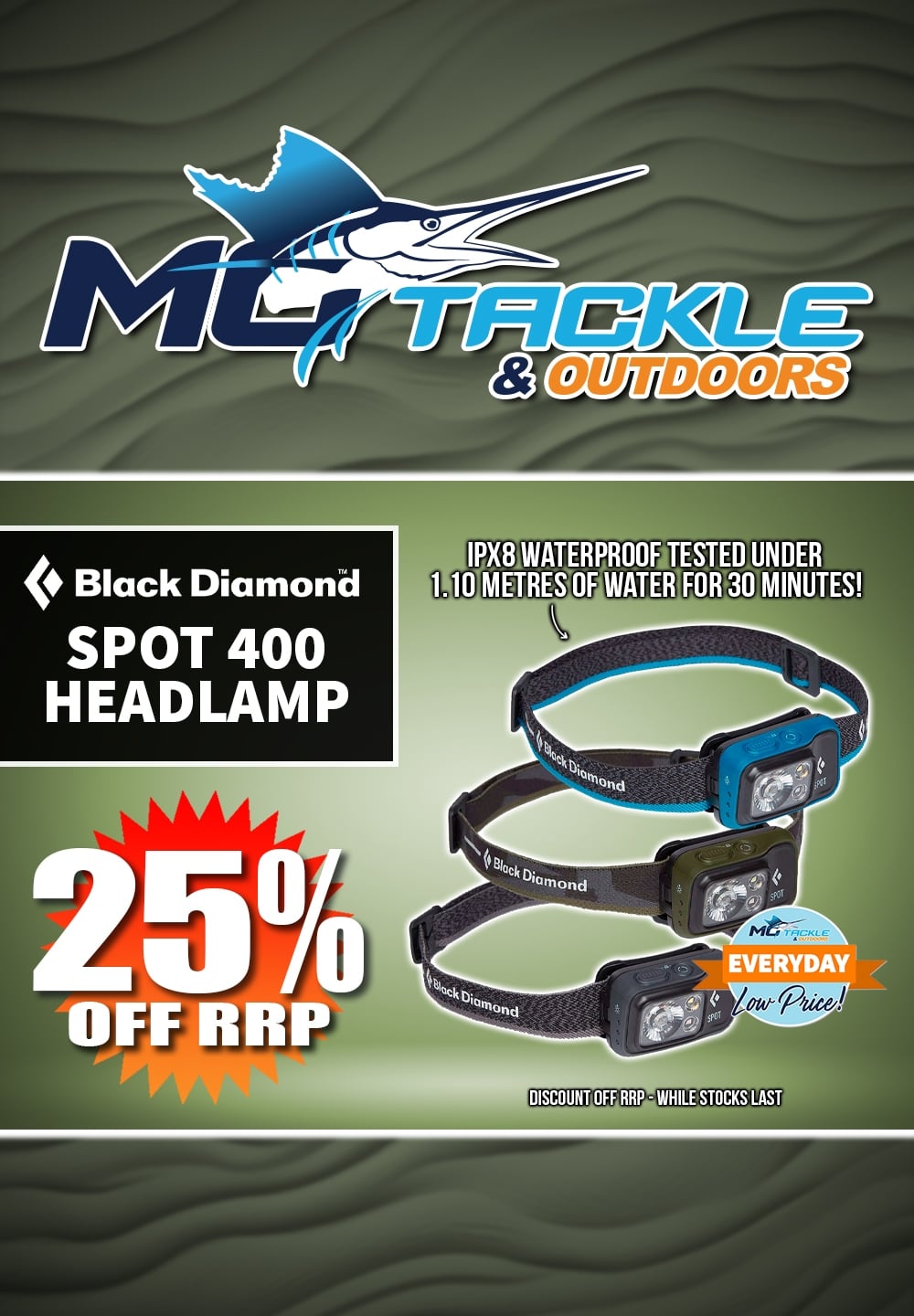 25% off BLACK DIAMOND SPOT 400 HEADLAMP