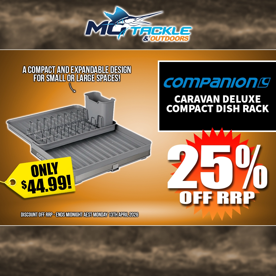 25% off COMPANION CARAVAN DELUXE COMPACT DISH RACK