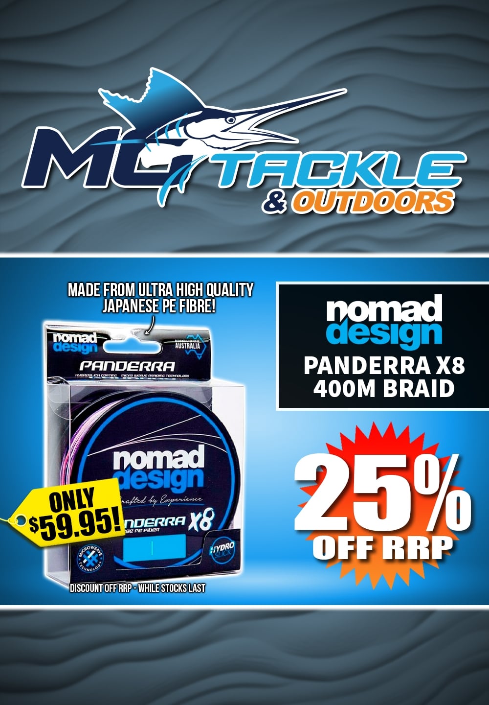 25% off NOMAD PANDERRA X8 BRAID - 400M