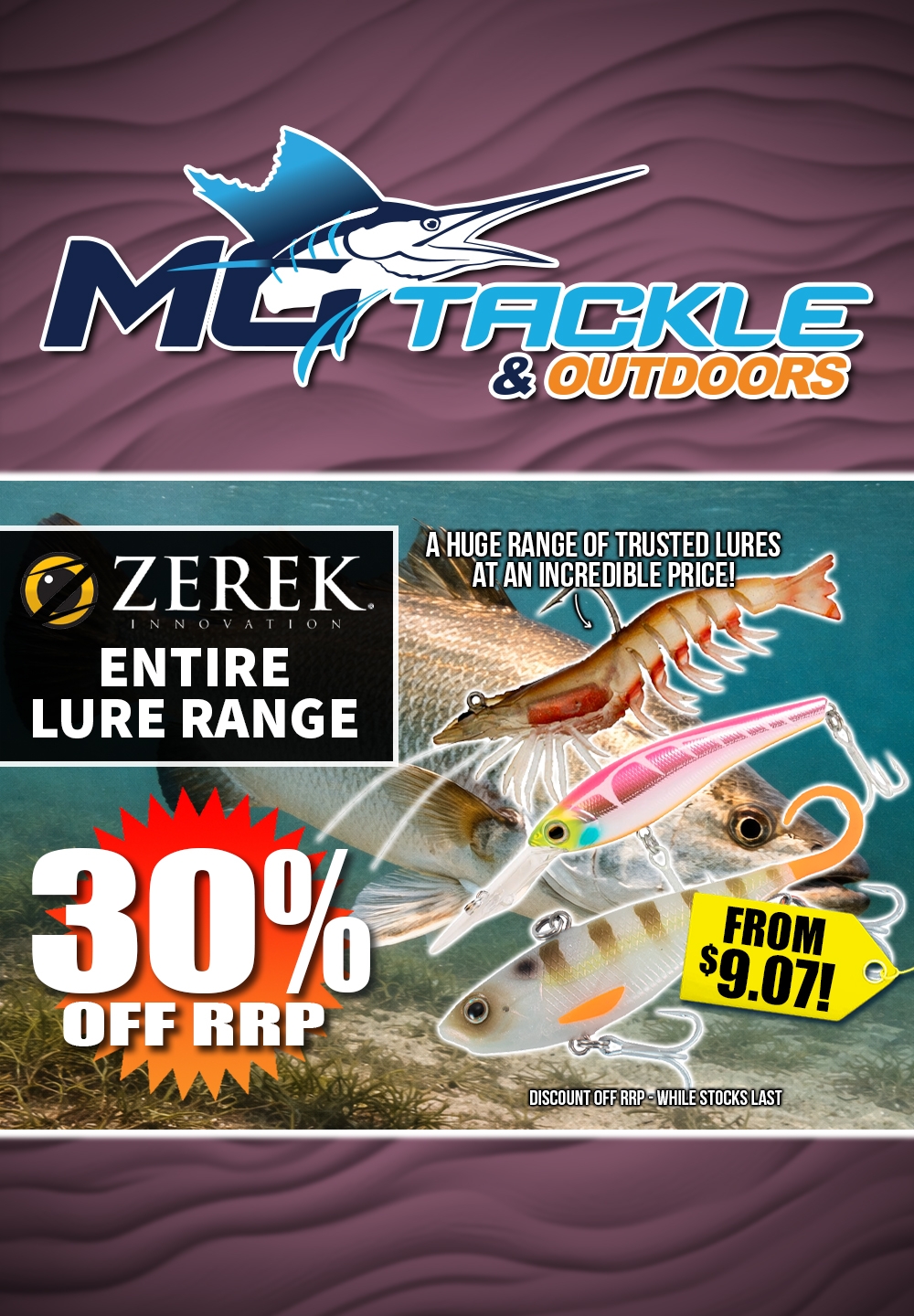 30% off Zerek Lures
