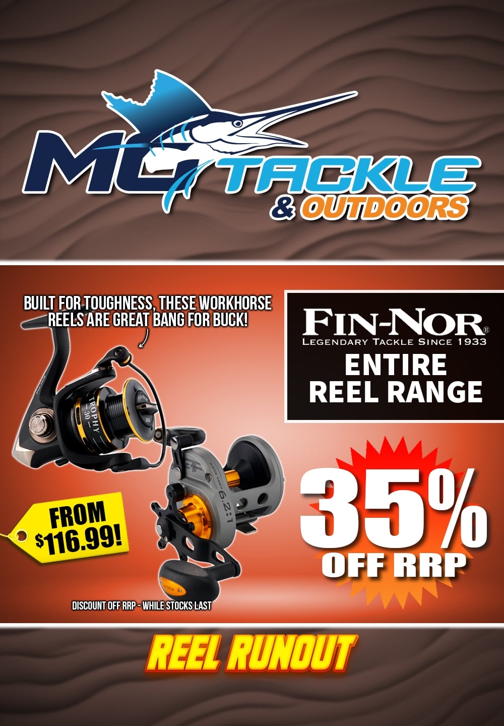 35% off Fin-Nor Reel Range