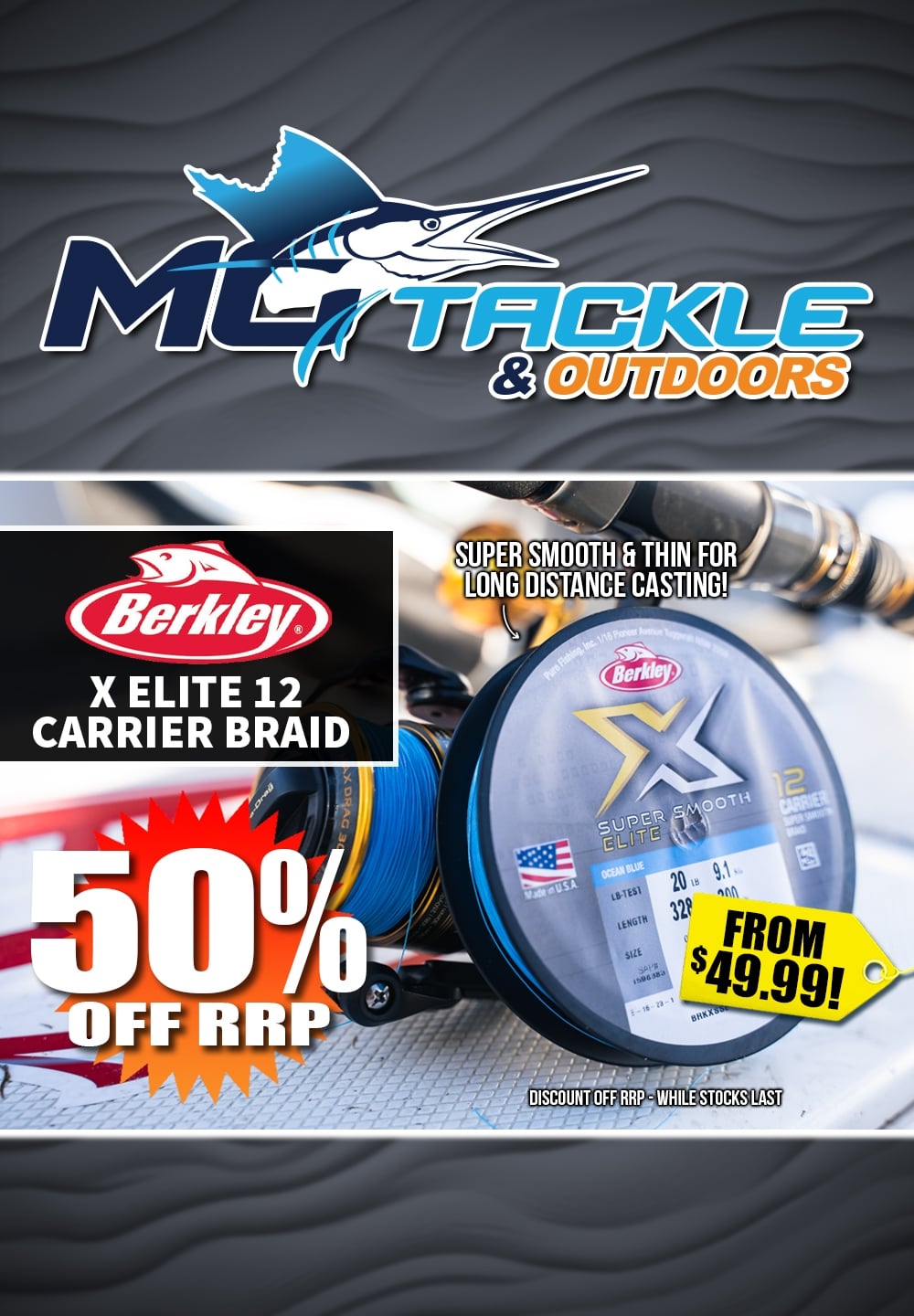 50% off BERKLEY X SUPER SMOOTH ELITE 12 CARRIER BRAID