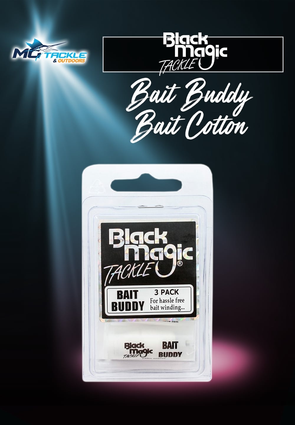 New - BLACK MAGIC BAIT BUDDY BAIT COTTON - 3 PACK