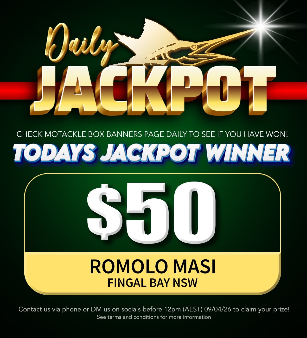 Daily Jackpot Winner
