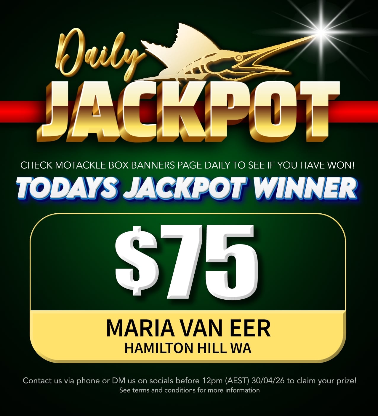 Daily Jackpot Winner