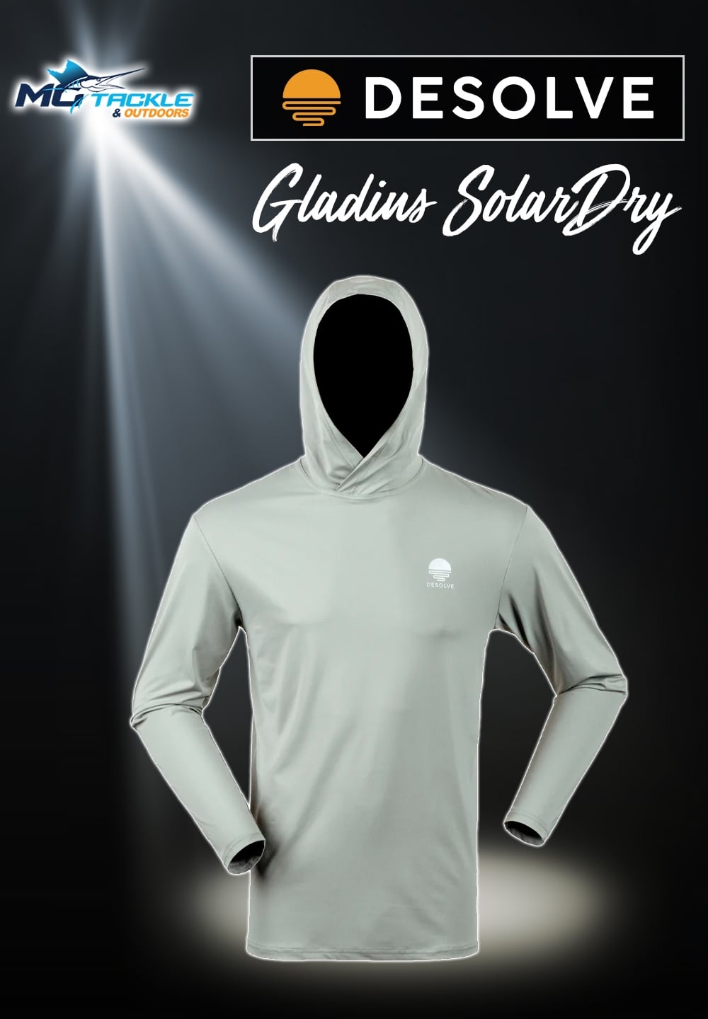 New - DESOLVE GLADIUS SOLARDRY HOODED FISHING SHIRT