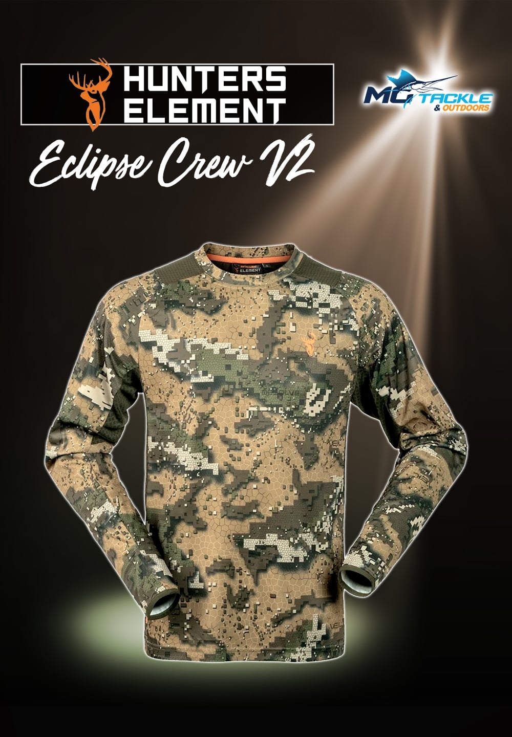New - HUNTERS ELEMENT ECLIPSE CREW V2 LONG SLEEVE SHIRT