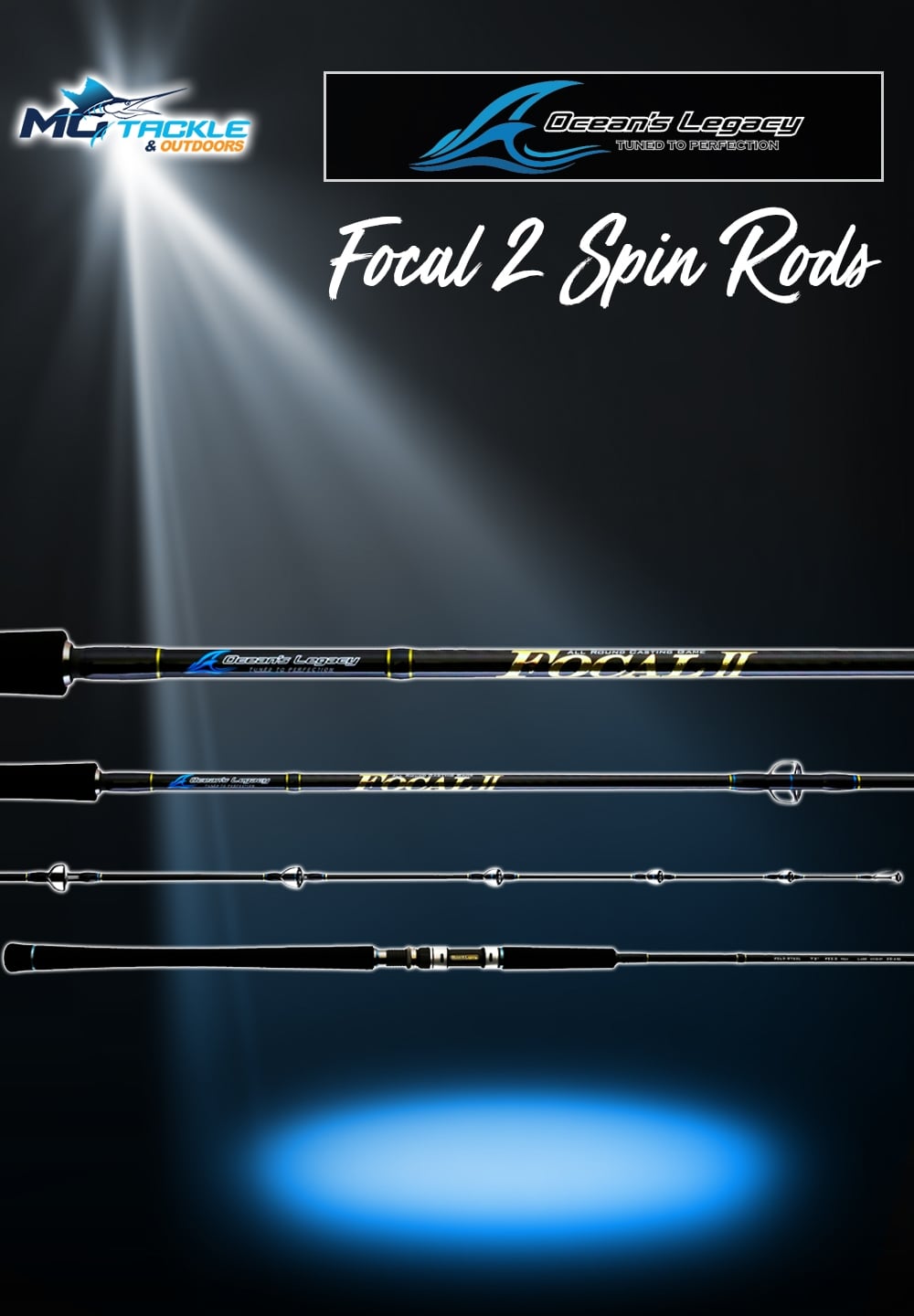 New - OCEANS LEGACY FOCAL 2 SPIN ROD