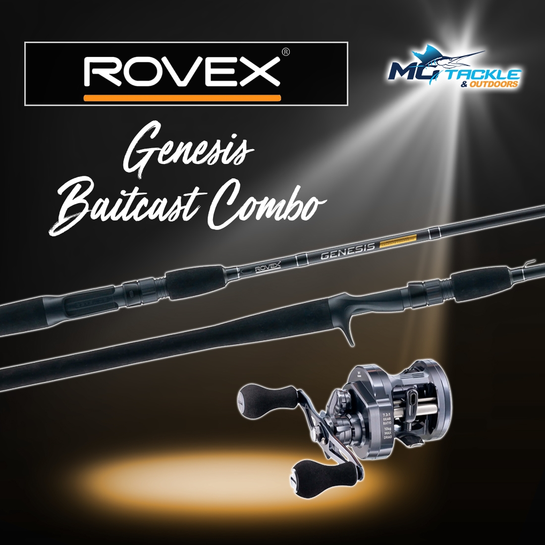 New - ROVEX GENESIS / RADION DRUM BAITCAST COMBO