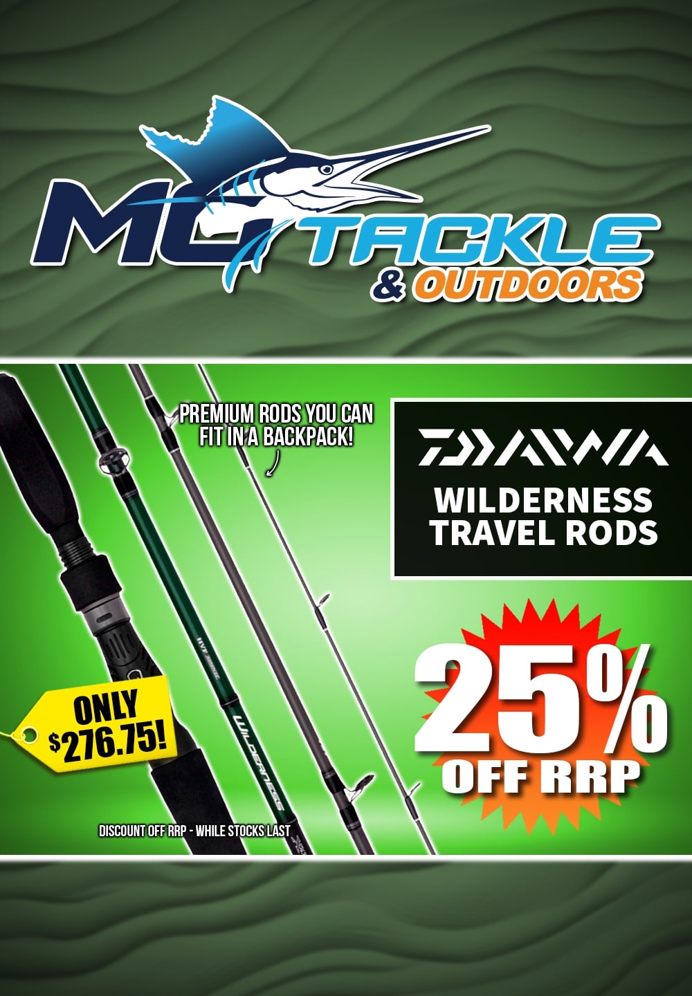 25% off DAIWA WILDERNESS 2020 ROD