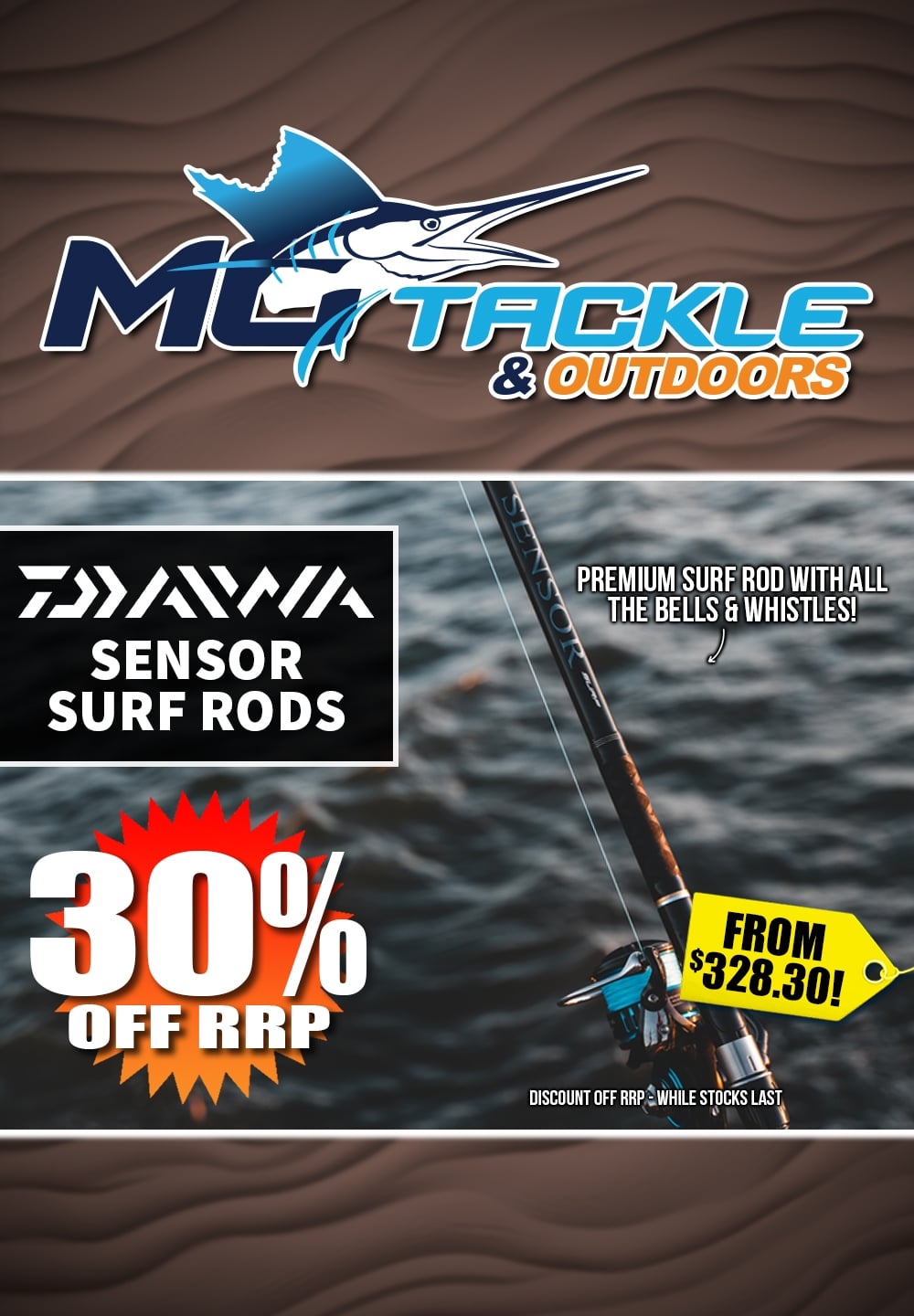 30% off DAIWA 23 SENSOR SURF ROD