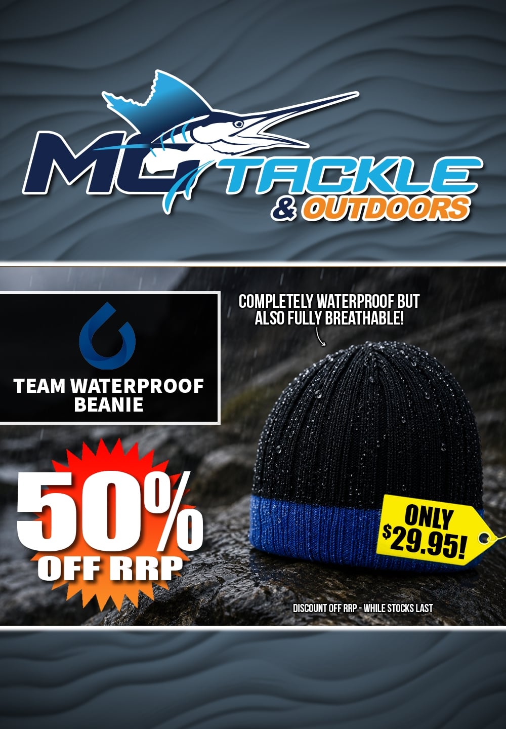 50% off TEAM WATERPROOF BEANIE