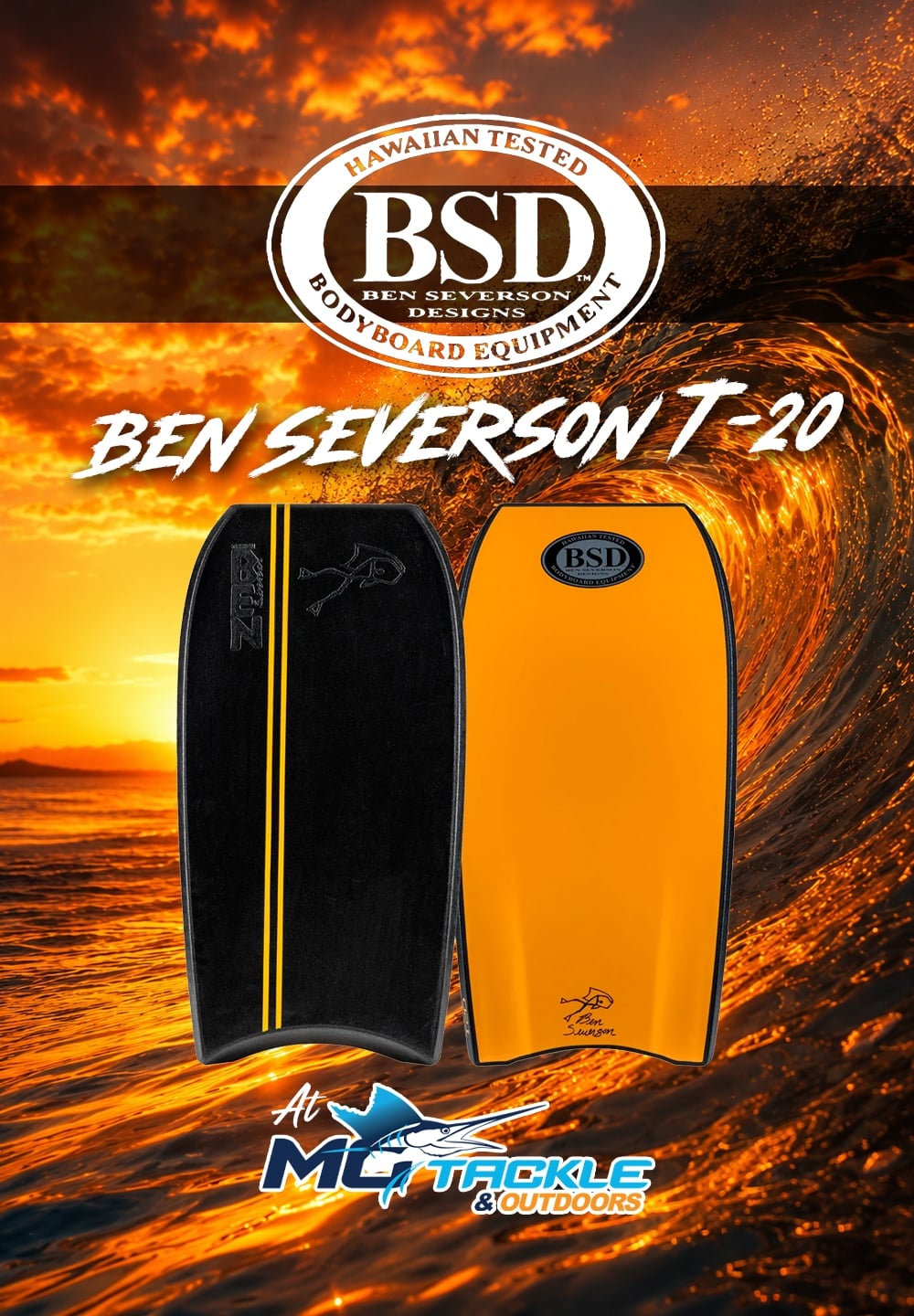 New - BSD BEN SEVERSON T-20 BODYBOARD