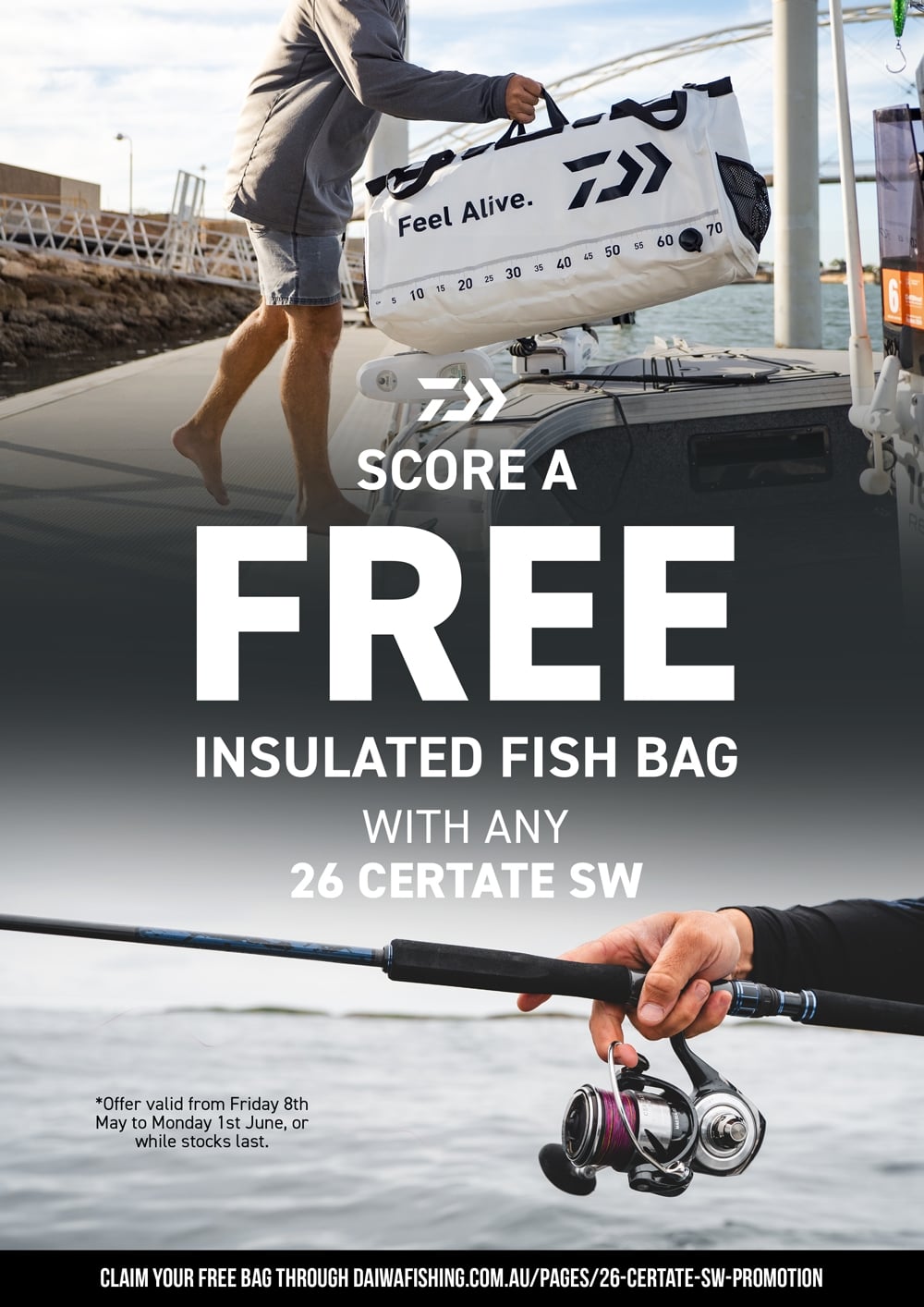 Free Daiwa Insulated Bag with DAIWA 26 CERTATE SW SPIN REEL