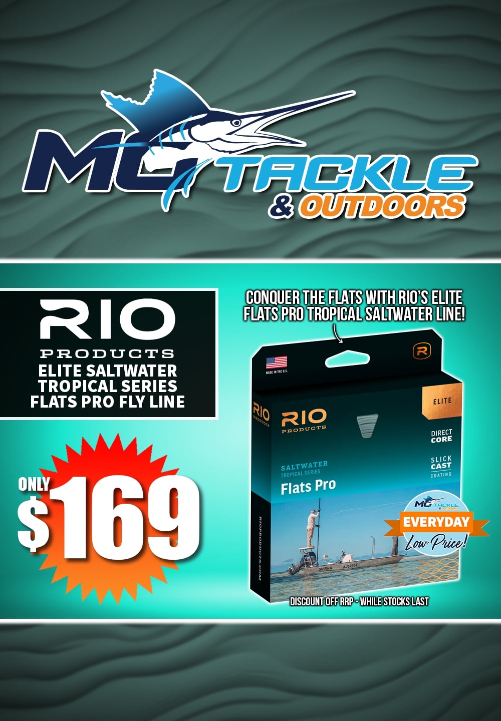 RIO ELITE SALTWATER TROPICAL SERIES FLATS PRO FLY LINE only $169