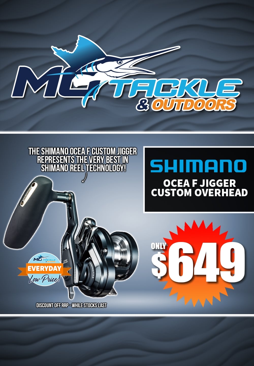 SHIMANO OCEA JIGGER F CUSTOM OVERHEAD REEL only $649