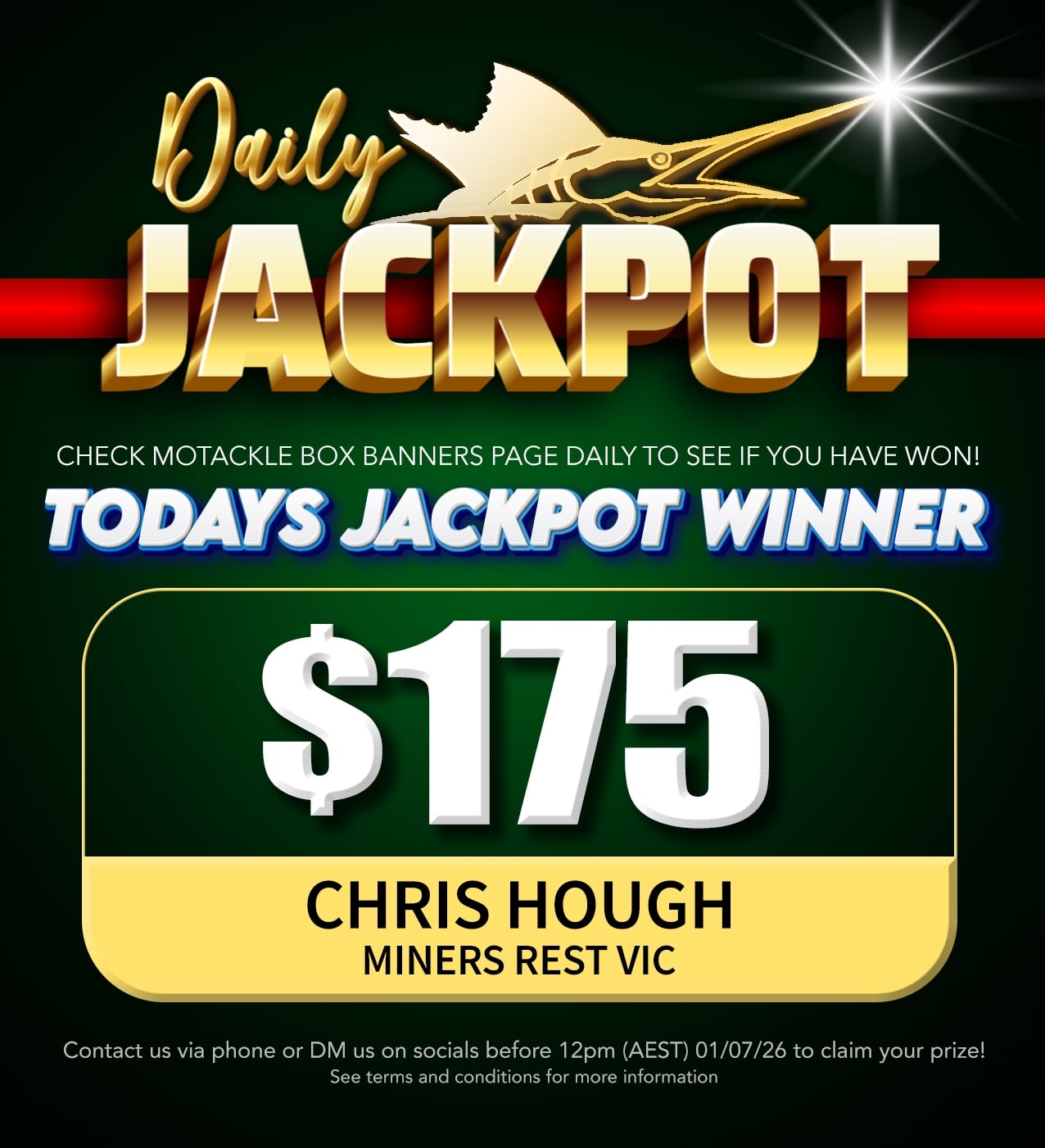 Daily Jackpot Winner