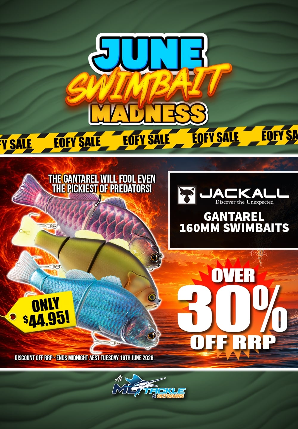 JACKALL GANTAREL JOINTED SWIMBAIT only $44.95