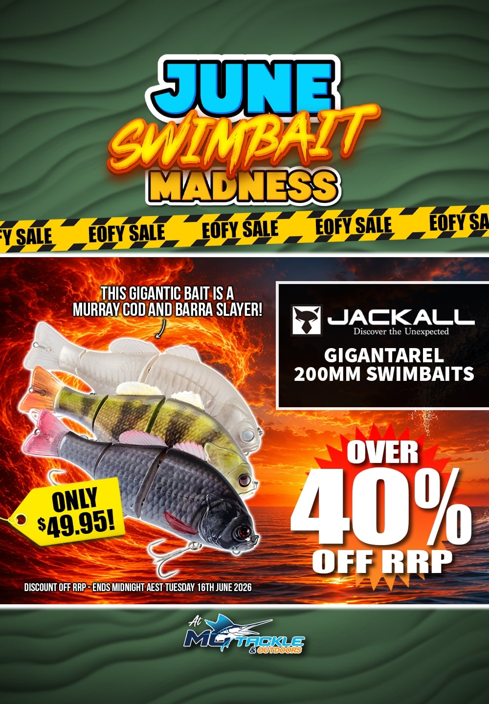 JACKALL GIGANTAREL 200MM SWIMBAIT only $49.95