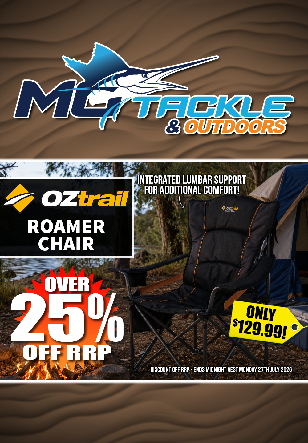 Over 25% off Oztrail Roamer Chair