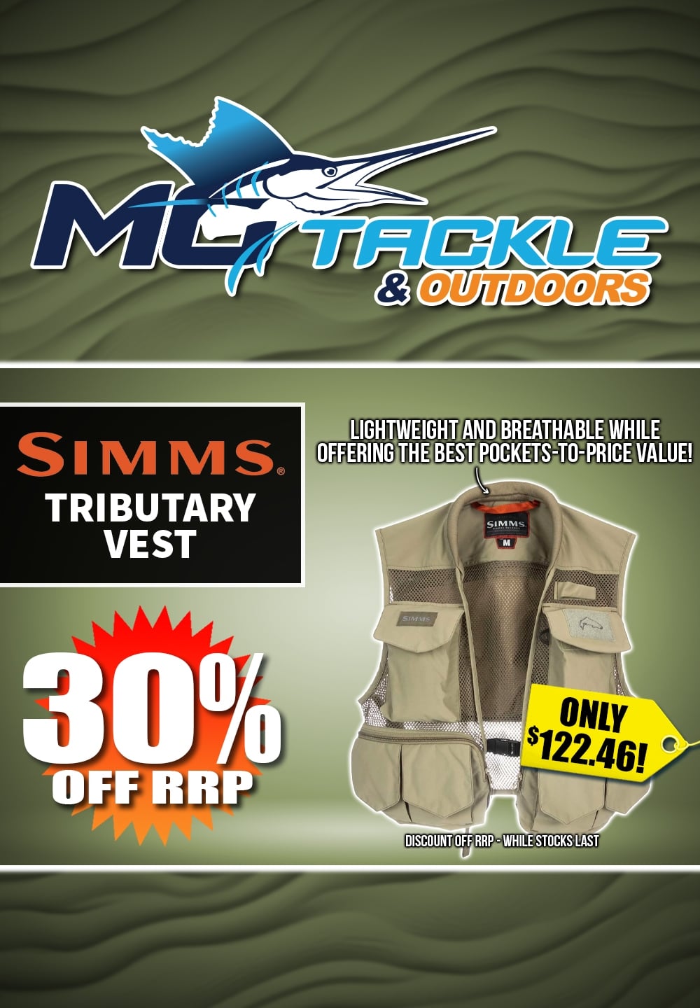 30% off Simms Tributary Vest